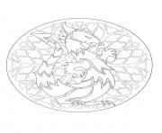 Coloriage coloring mandala dragon 1 